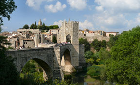 The fortified town of Besalu at county La Garrotxa