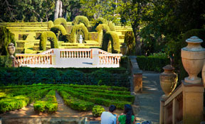 Romantic garden at the Parc del Laberint (Maze Park) in Barcelona